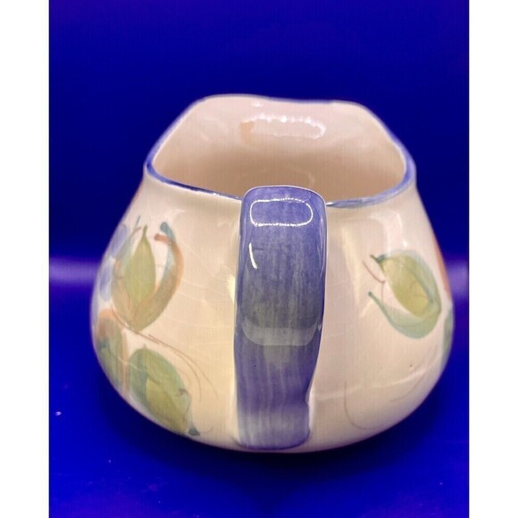 Vtg MCM Lava Glaze Pottery Planter Made in Italy Green Tan Orange  4-1/4" Tall - Picture 2 of 8